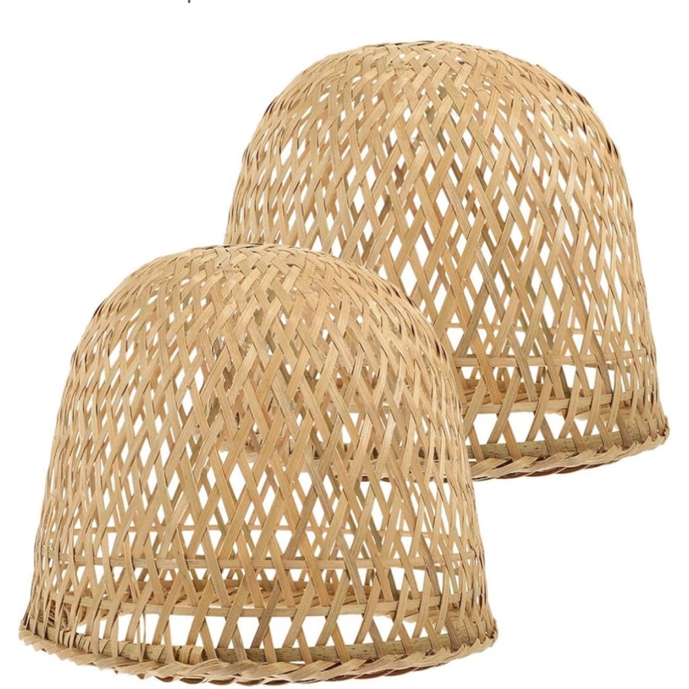 🌝20% Natural Woven Basket lampshade set of 2